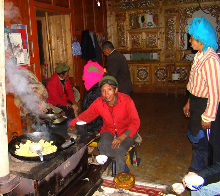 cooking breakfast in dr. gaos house